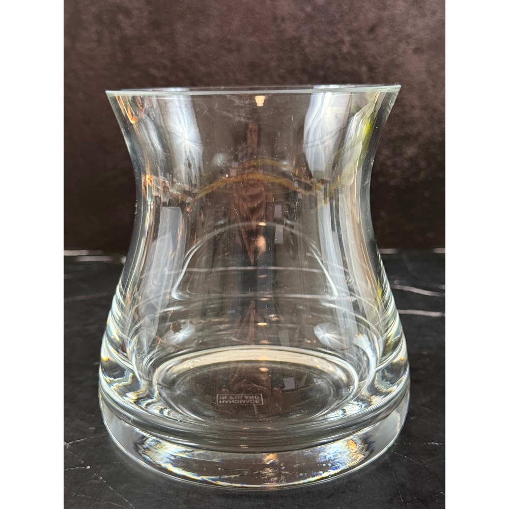 Crystal Vase 5.5in Tall Hourglass Shape Hand Made in Poland MINT!